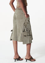 double waist strap shorts