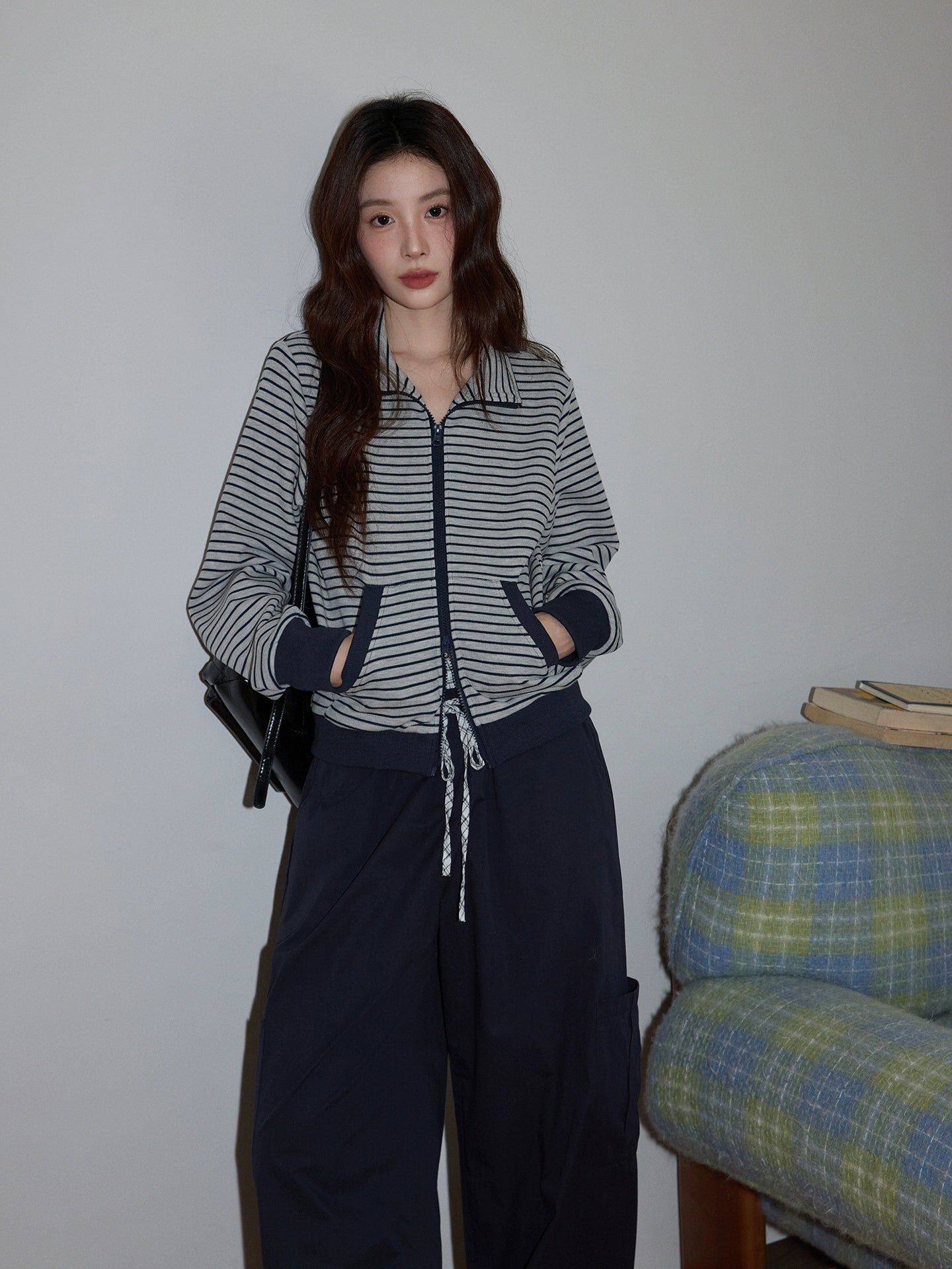 Casual Gray Zip-Up Jacket OL1823