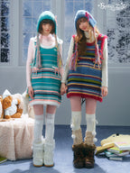 Bow Stripe Knit Mini Dress OL2453 oliviroa オリヴィオラ
