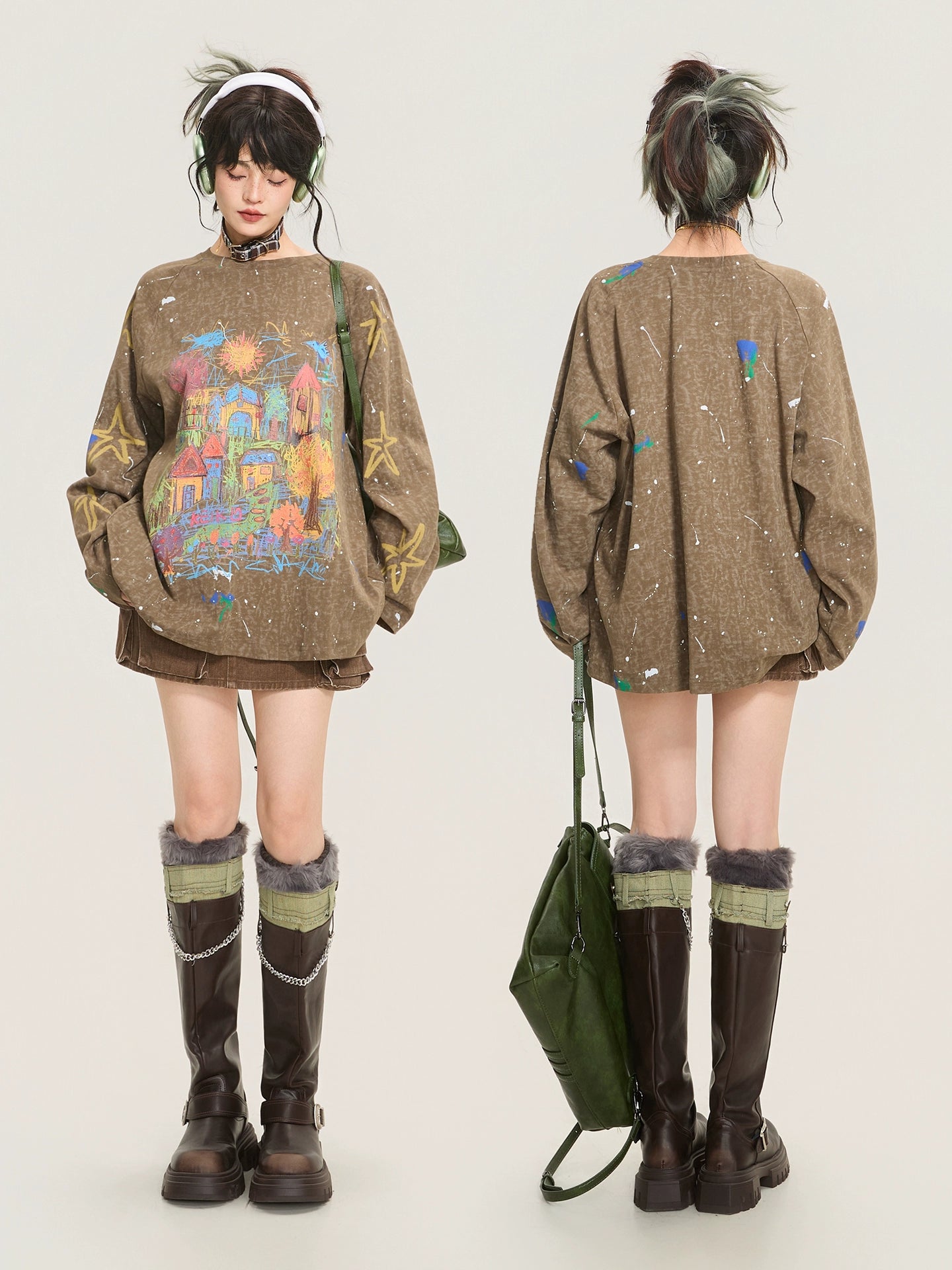 ペイントウォッシュ ロングスリーブT
