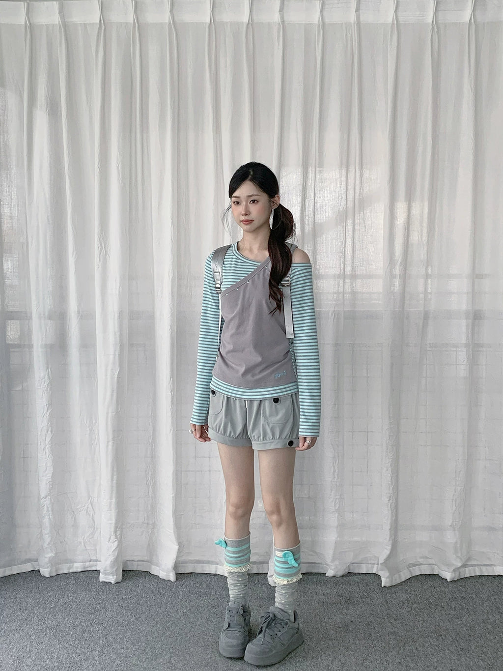 Asymmetric Layered Stripe Top OL2450 oliviroa オリヴィオラ