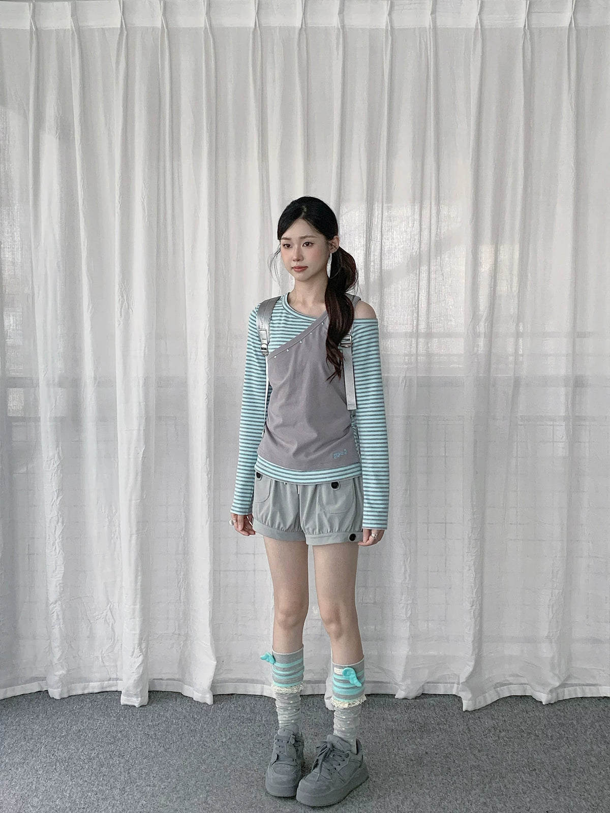 Asymmetric Layered Stripe Top OL2450 oliviroa オリヴィオラ