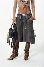 double waist strap shorts