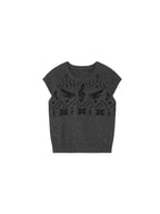 Fair Isle Short Sleeve Knit Top OL2462 oliviroa オリヴィオラ