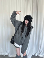 Double Breasted Stripe Hooded Cardigan OL2449 oliviroa オリヴィオラ