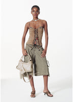 double waist strap shorts