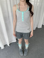 Striped Cami Zip Hoodie Set OL2451 oliviroa オリヴィオラ