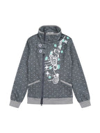 Music Note Polka Dot Stand Collar Zip Jacket OL2476 oliviroa オリヴィオラ