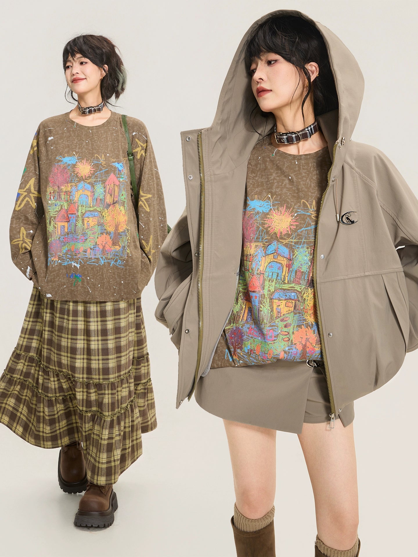 ペイントウォッシュ ロングスリーブT