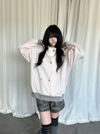 Double Breasted Stripe Hooded Cardigan OL2449 oliviroa オリヴィオラ