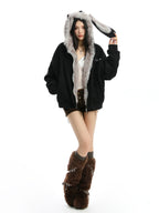 Detachable Bunny Ear Hooded Padded Jacket OL2473 oliviroa オリヴィオラ