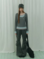 Asymmetric Zip Layered Top OL2466 oliviroa オリヴィオラ