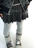 Music Note Rolled Waist Pleated Skirt OL2481 oliviroa オリヴィオラ