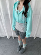 Striped Cami Zip Hoodie Set OL2451 oliviroa オリヴィオラ