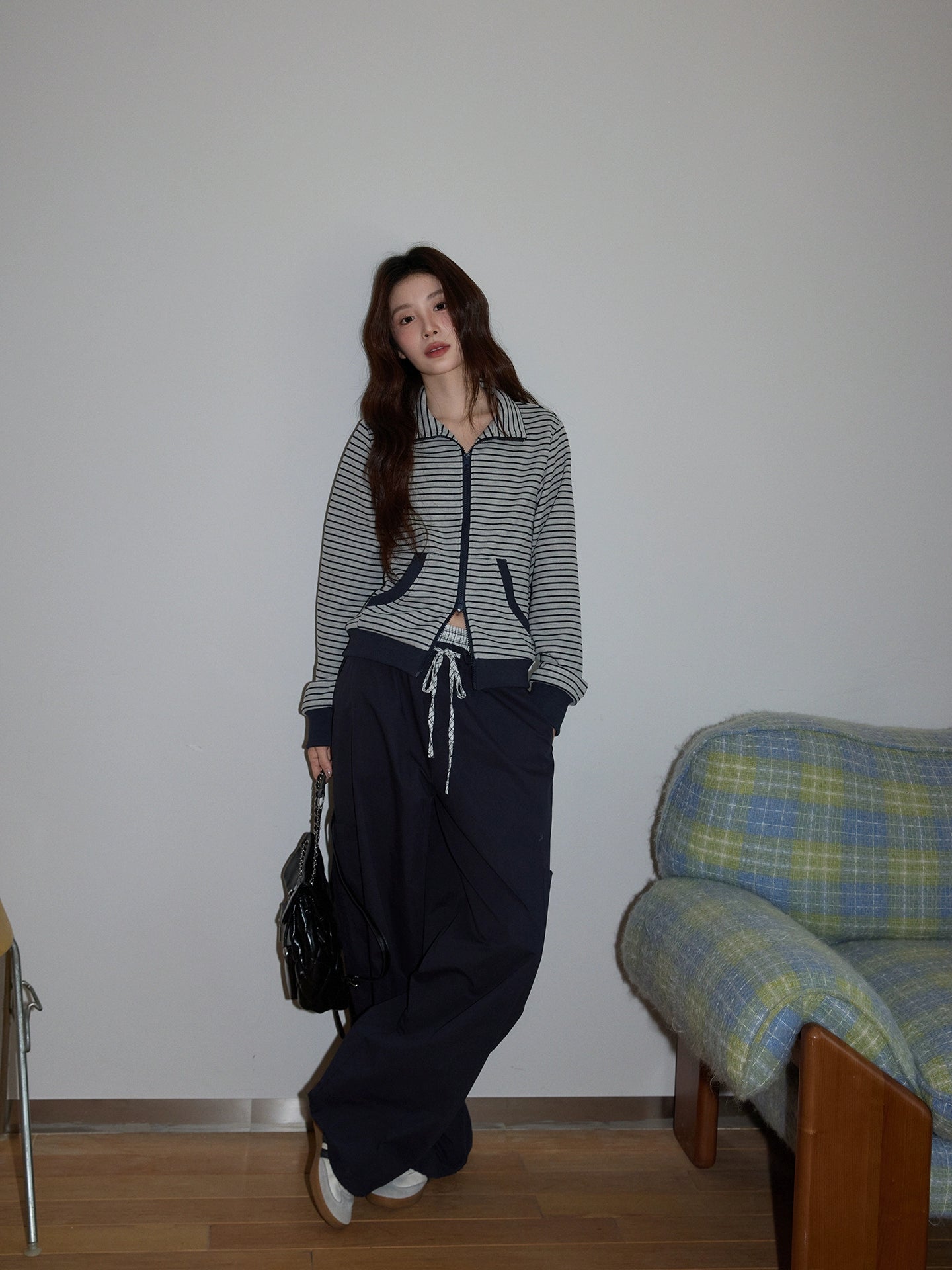Casual Gray Zip-Up Jacket OL1823