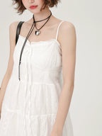 Bow Eyelet Tiered Cami Dress OL2471 oliviroa オリヴィオラ