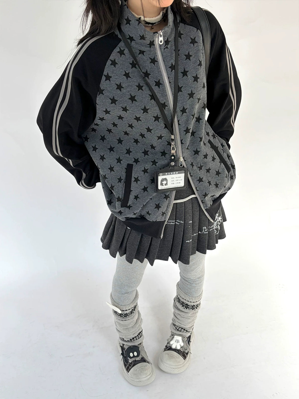 Music Note Rolled Waist Pleated Skirt OL2481 oliviroa オリヴィオラ