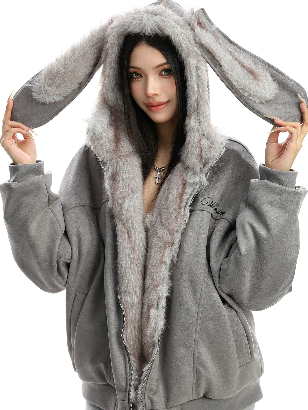 Detachable Bunny Ear Hooded Padded Jacket OL2473 oliviroa オリヴィオラ