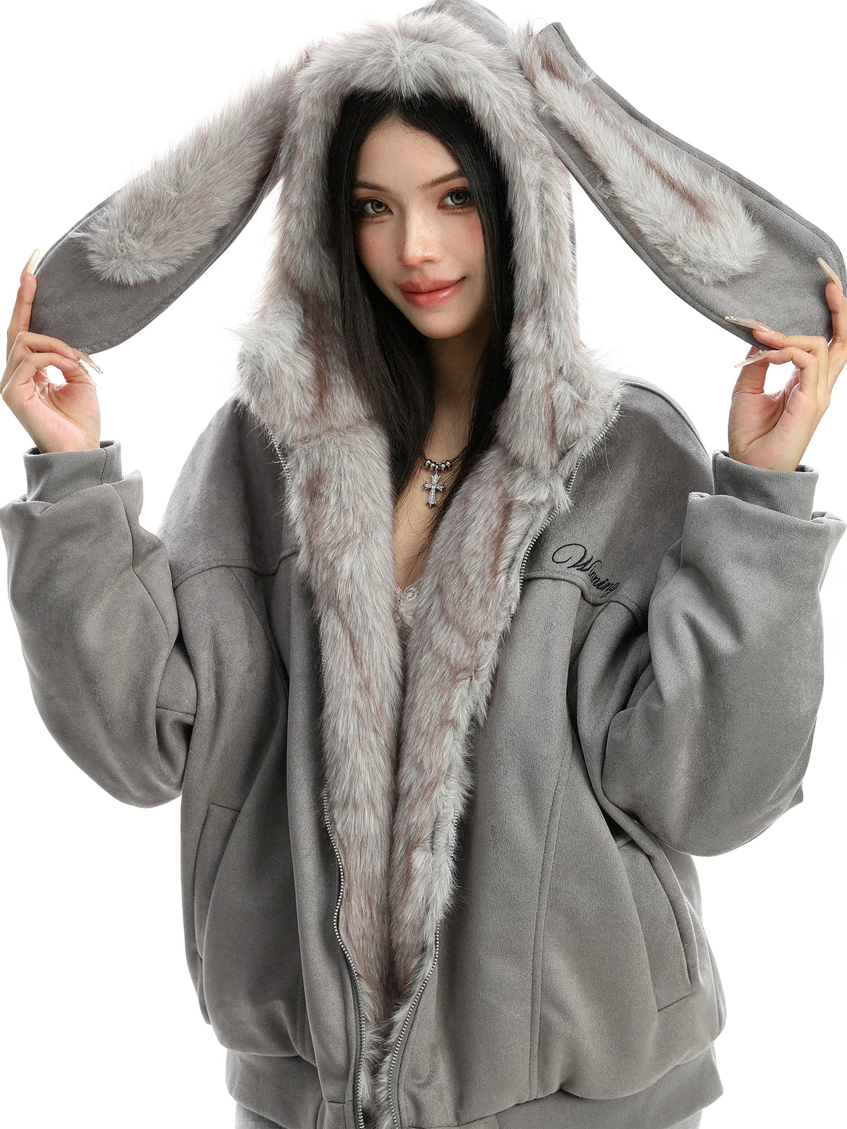 Detachable Bunny Ear Hooded Padded Jacket OL2473 oliviroa オリヴィオラ