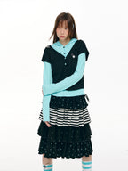 Polka Dot Layered Hooded Top OL2463 oliviroa オリヴィオラ