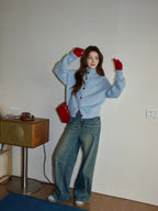 ハートボタンニットカーディガン