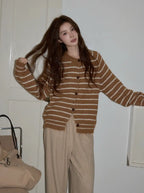 レトロボーダークルーニット   OL1878