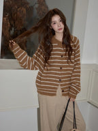 レトロボーダークルーニット   OL1878