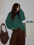 レトロボーダークルーニット   OL1878