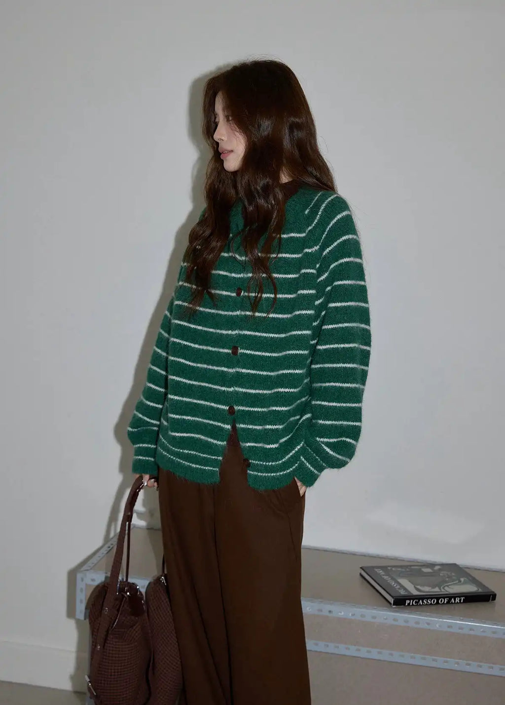 レトロボーダークルーニット   OL1878