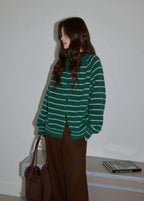 レトロボーダークルーニット   OL1878