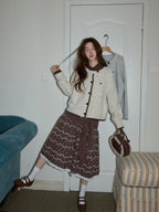 ライトグレー配色カーディガン  OL1879