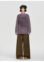 Vintage-Style Printed High-Neck Long Tee    OL1883