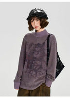 ヴィンテージ風プリントハイネックロンT    OL1883