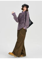 Vintage-Style Printed High-Neck Long Tee    OL1883