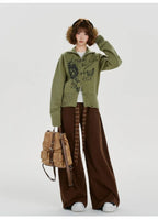 ヴィンテージ風ジップニットカーディガン   OL1885