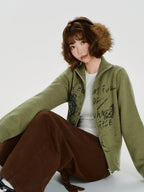 ヴィンテージ風ジップニットカーディガン   OL1885