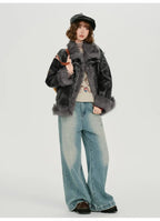 ムラ染めフェイクムートンジャケット   OL1887