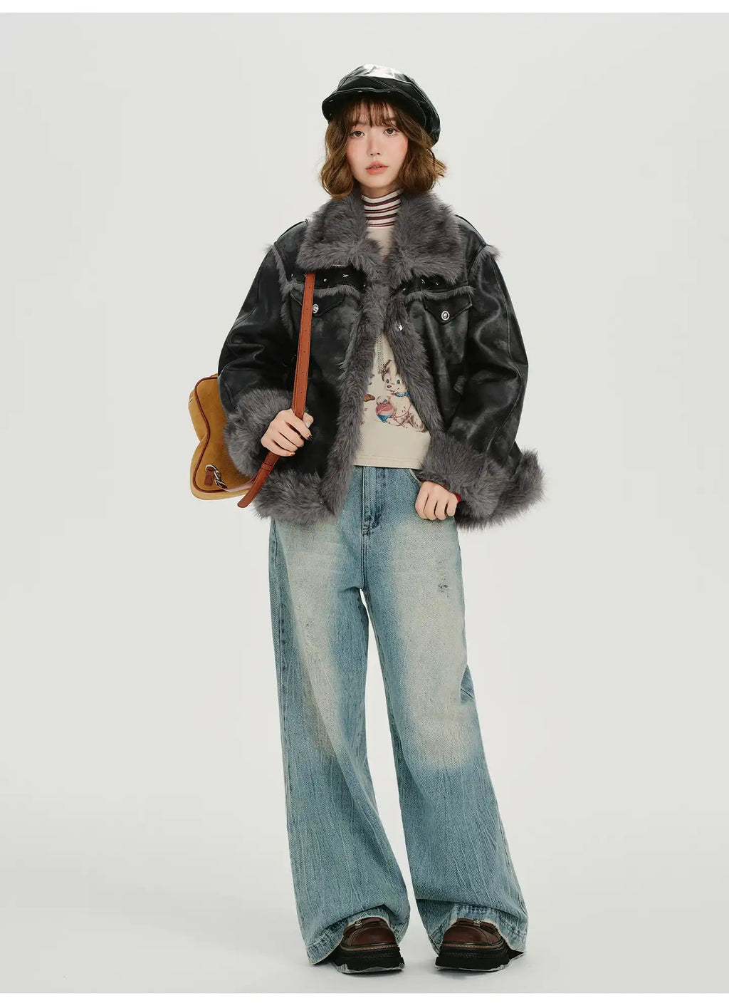 ムラ染めフェイクムートンジャケット   OL1887