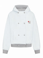 Double Breasted Stripe Hooded Cardigan OL2449 oliviroa オリヴィオラ