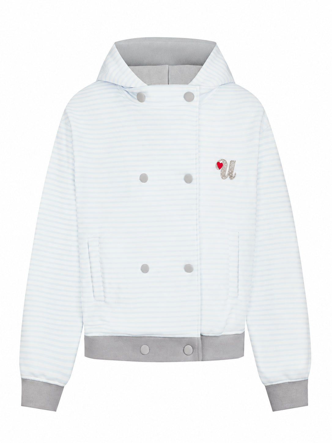 Double Breasted Stripe Hooded Cardigan OL2449 oliviroa オリヴィオラ