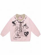 Rabbit Graphic V Neck Sweater OL2454 oliviroa オリヴィオラ