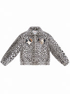 Cat Patch Leopard Fleece Jacket OL2455 oliviroa オリヴィオラ