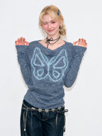 Butterfly Cowl Neck Knit Top OL2457 oliviroa オリヴィオラ