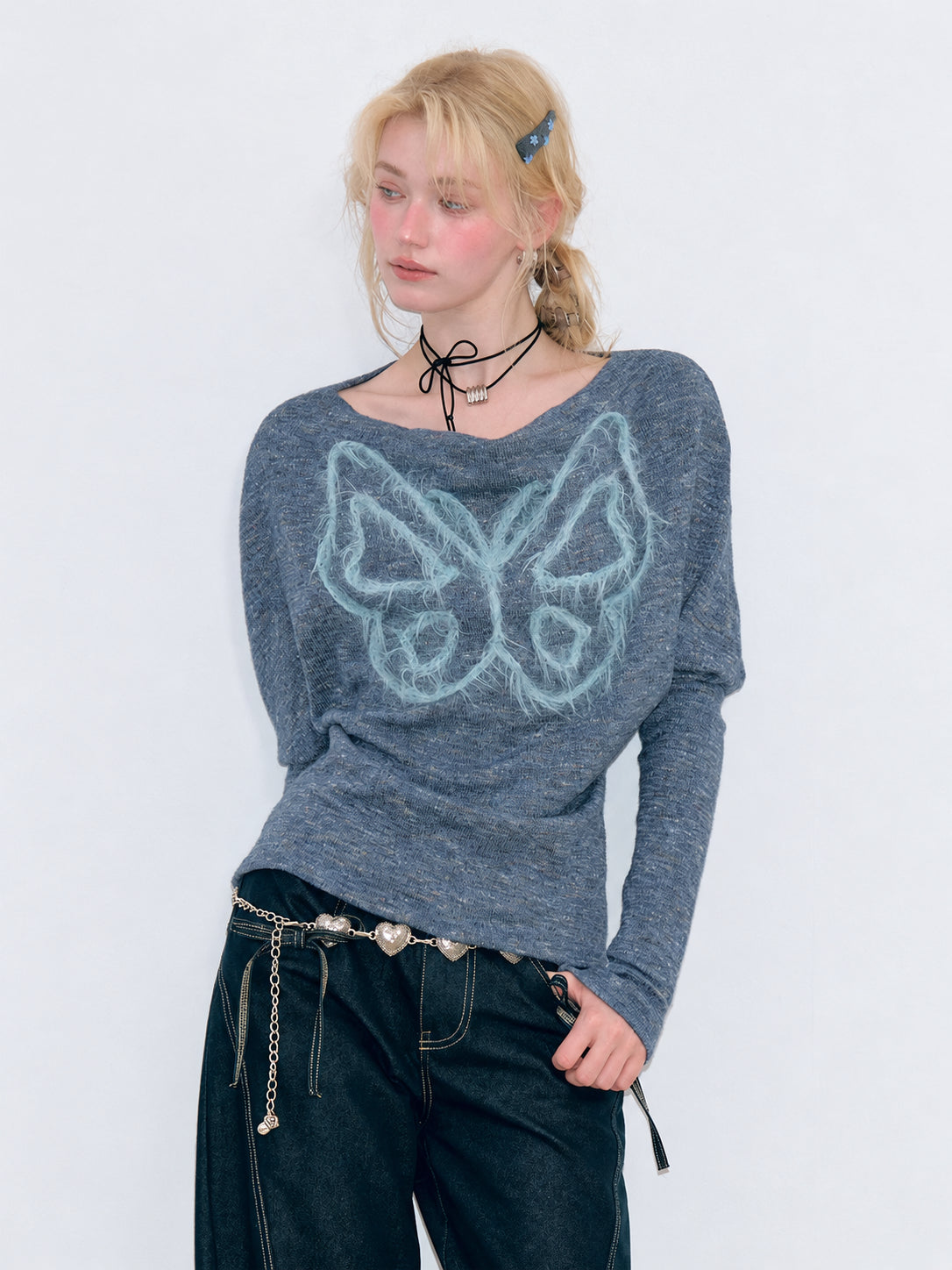 Butterfly Cowl Neck Knit Top OL2457 oliviroa オリヴィオラ