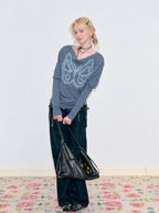 Butterfly Cowl Neck Knit Top OL2457 oliviroa オリヴィオラ