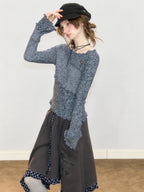 Lettuce Trim Flare Sleeve Knit Top OL2458 oliviroa オリヴィオラ
