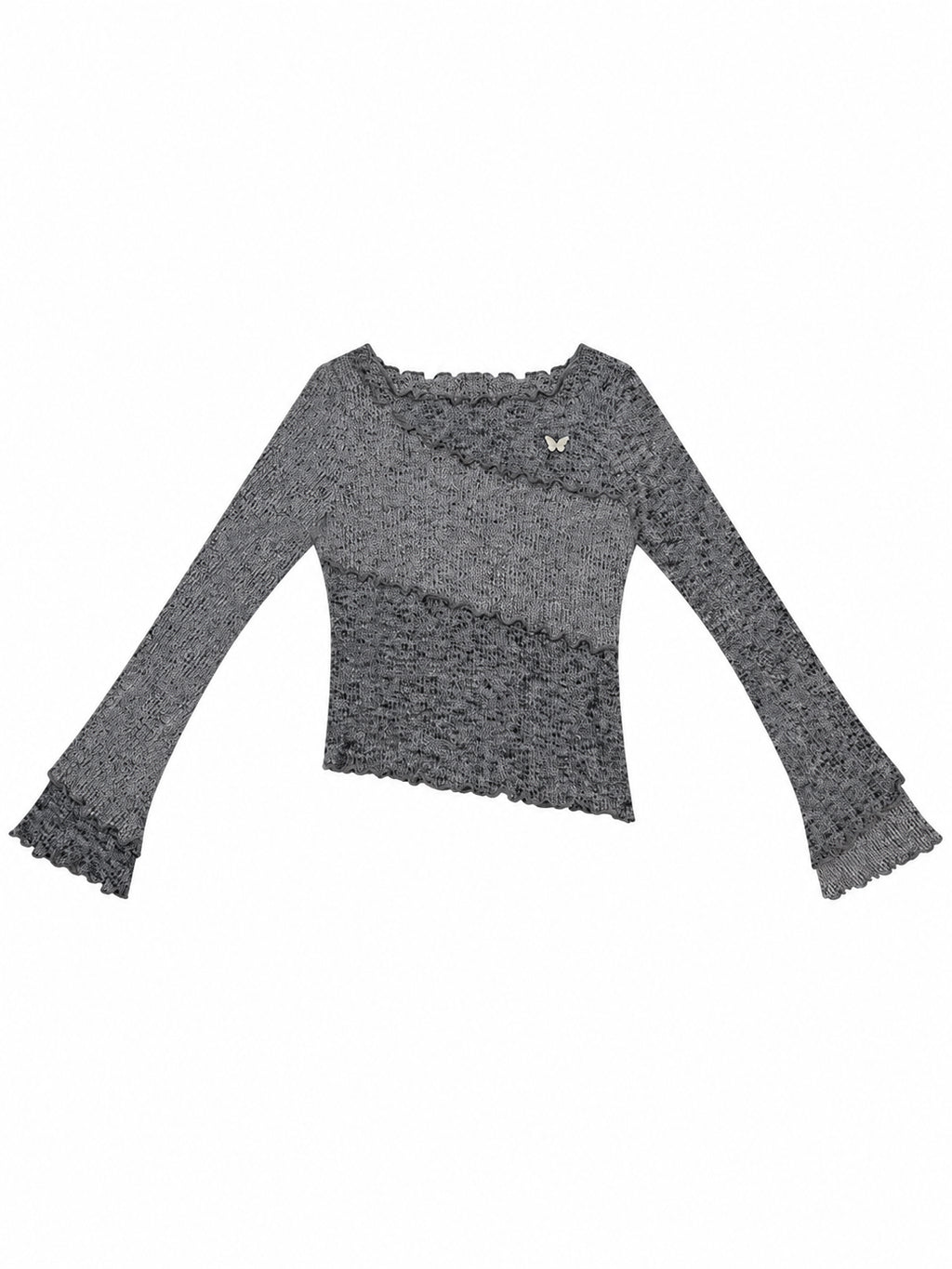 Lettuce Trim Flare Sleeve Knit Top OL2458 oliviroa オリヴィオラ