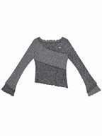Lettuce Trim Flare Sleeve Knit Top OL2458 oliviroa オリヴィオラ