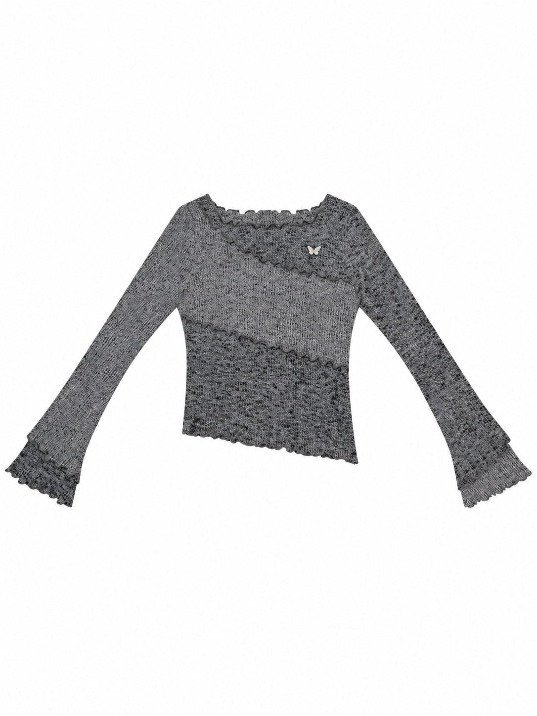 Lettuce Trim Flare Sleeve Knit Top OL2458 oliviroa オリヴィオラ