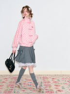 Polka Dot Frog Closure Zip Jacket OL2459 oliviroa オリヴィオラ